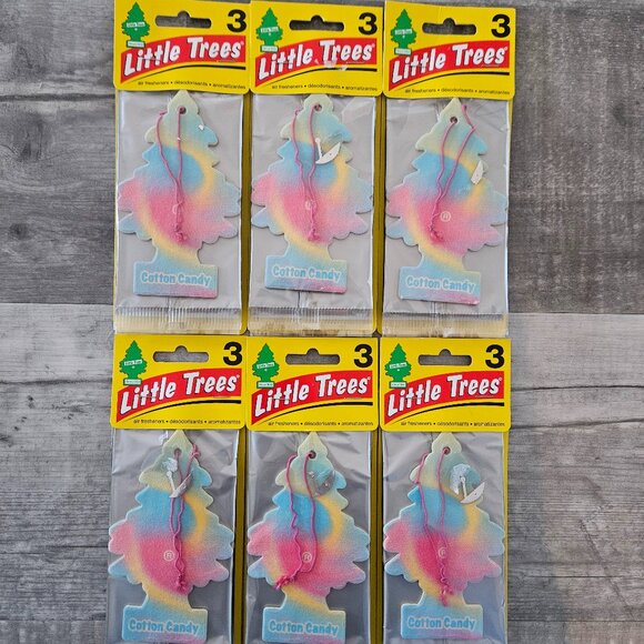 (6) Little Trees Cotton Candy 3-Pack Car Air Freshners = 18 total Fresheners - Picture 1 of 2